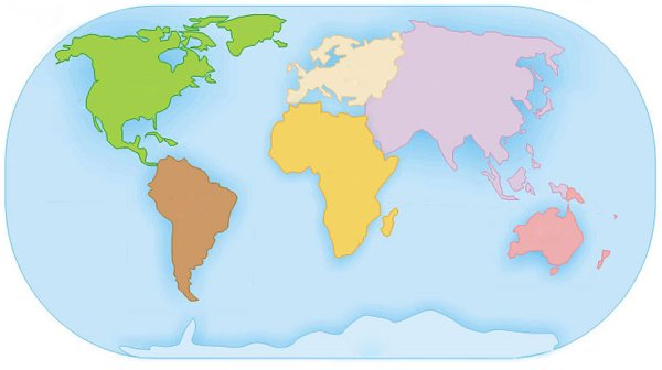 Материки земли для детей