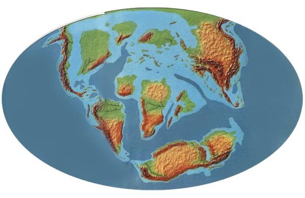 Меловой период мезозойской эры на карте мира