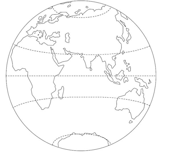 Раскраска земной шар для малышей