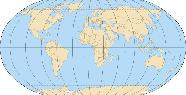 Земной шар с меридианами и параллелями