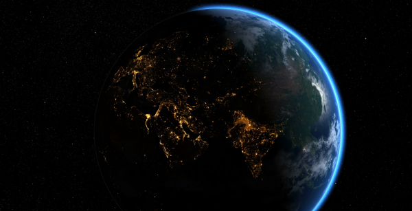 Планета земля ночью