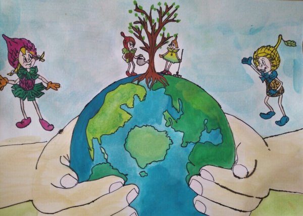 Зелёная Планета рисунок на конкурс