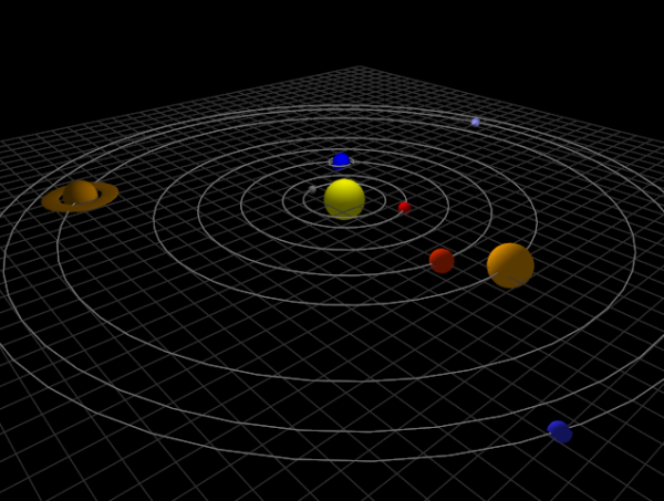Анимационная модель солнечной системы