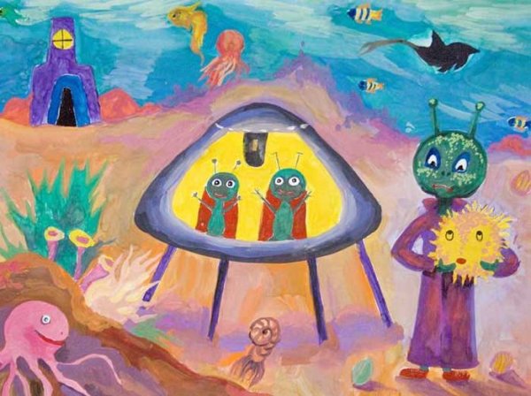 Рисунок на тему жизнь на другой планете