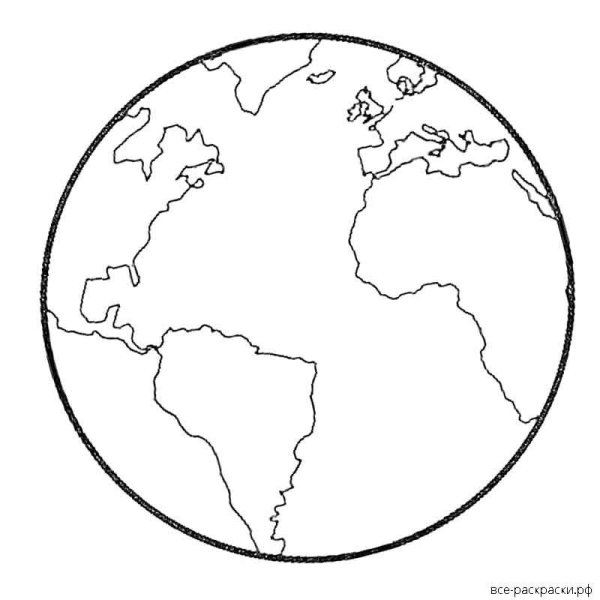 Глобус раскраска для детей