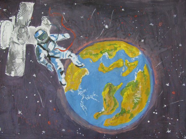 Рисунок ко Дню космонавтики