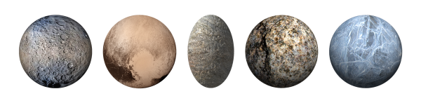 Карликовые планеты на прозрачном фоне