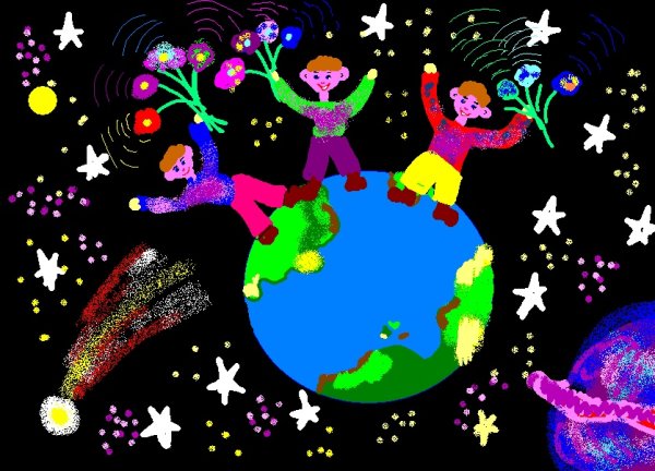 Земля в космосе для детей