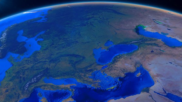 Каспийское море со спутника