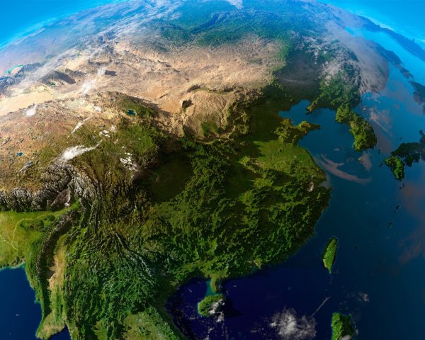 Континент Евразия космический снимок