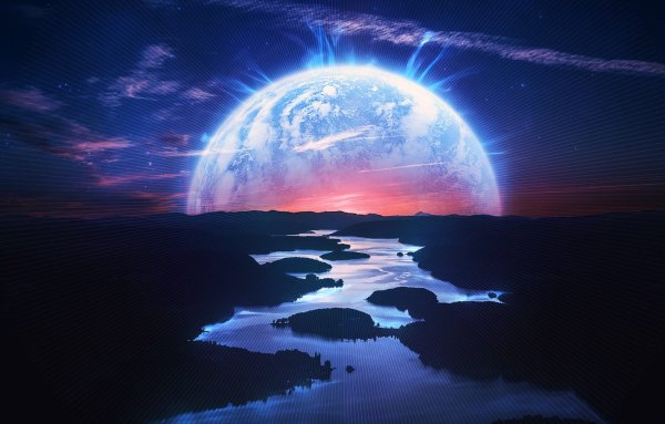 Планета в цифровом стиле