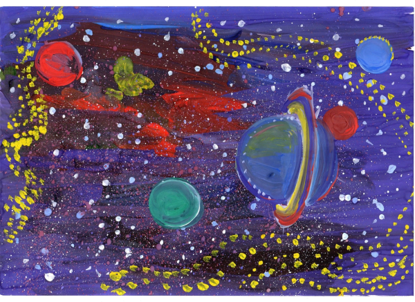 Пластилиновая живопись для детей космос