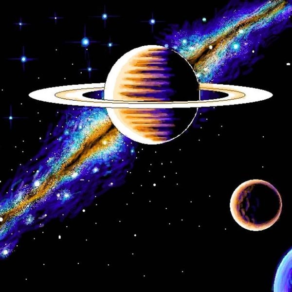 Сатурн карандашом цветной