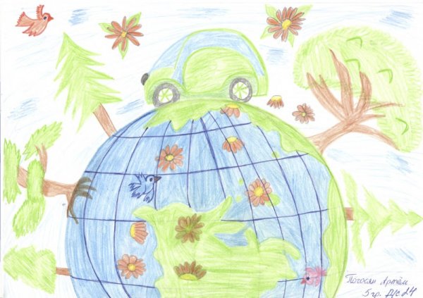 Рисунок зеленая Планета