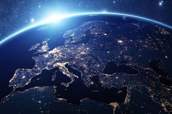 Земля с космоса ночью