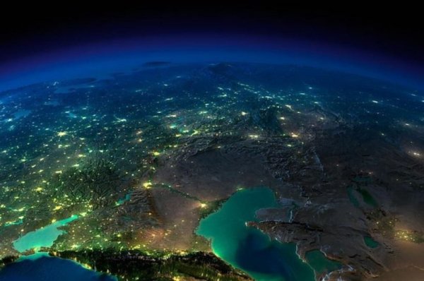 Ночная Россия из космоса