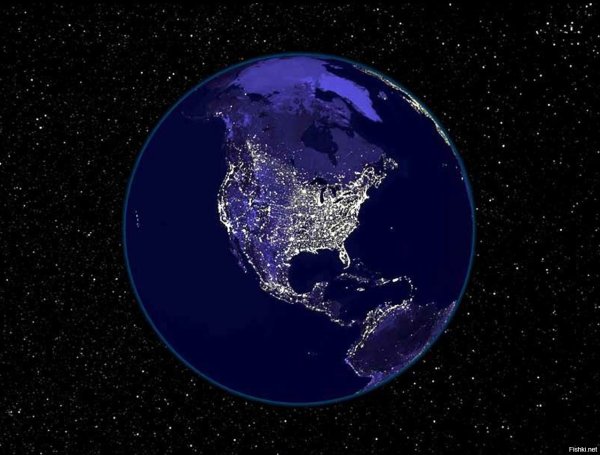 Планета земля ночью