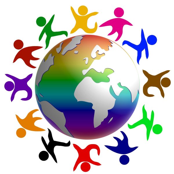 Человечки вокруг земного шара