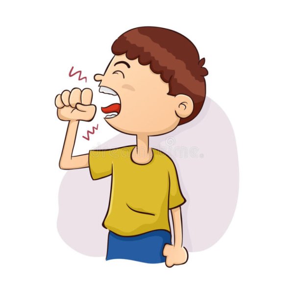 Человек кашляет мультяшный