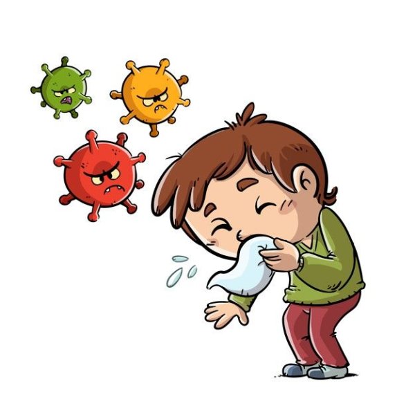 Чихает мультяшный