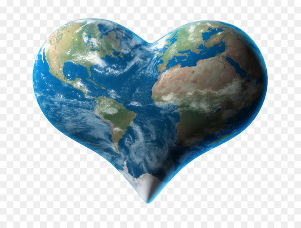 Земной шар в виде сердца
