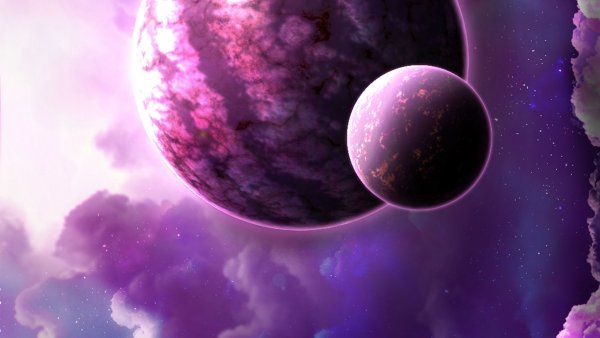 Розовые планеты арт