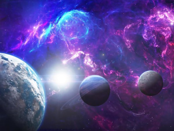 Космический фон с планетами