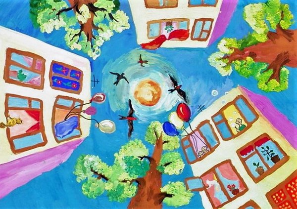 Детские рисунки на школьную тему