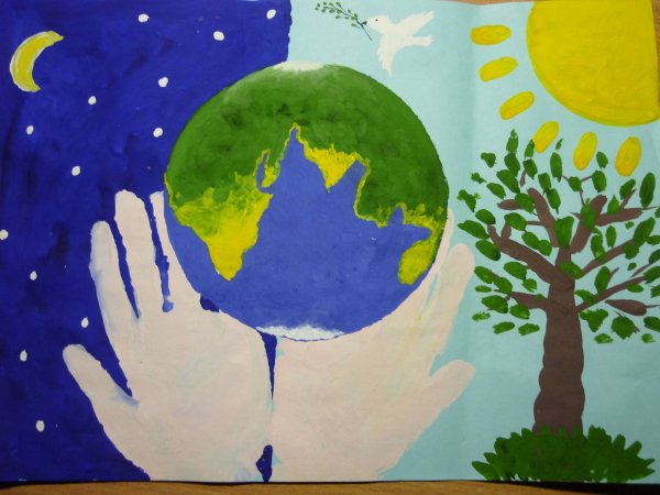 Рисование день земли подготовительная группа