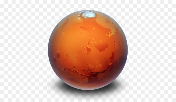 Планета Марс на прозрачном фоне