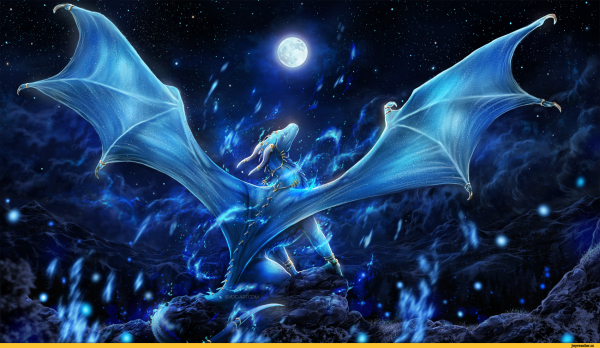 Синий дракон фэнтези
