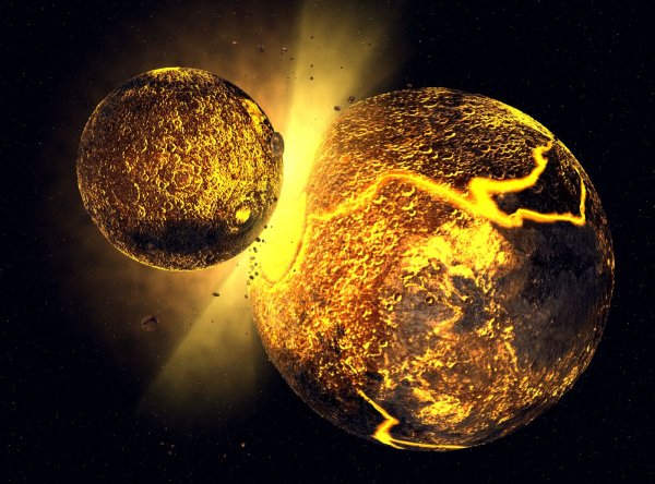 Планета Тейя столкновение с землей