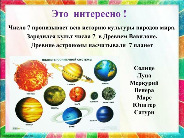 7 Планет солнечной