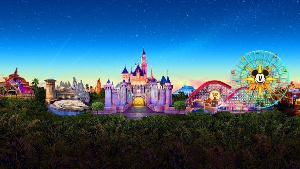 Парк Диснейленд в Калифорнии Анахайм вид сверху