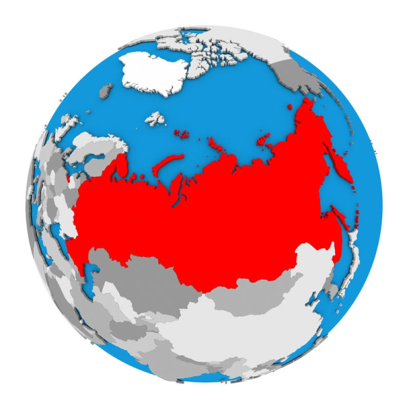 Россия на глобусе мира