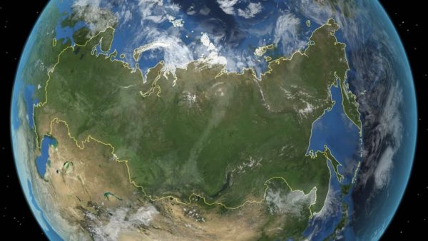 Планета земля Россия вид из космоса