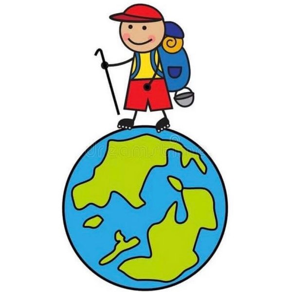 Человек шагает по земному шару