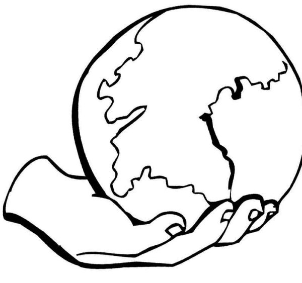 Земля в руках раскраска