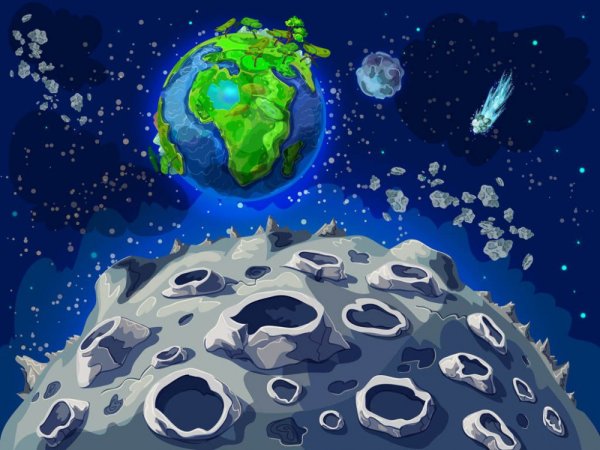 Поверхность Луны вектор