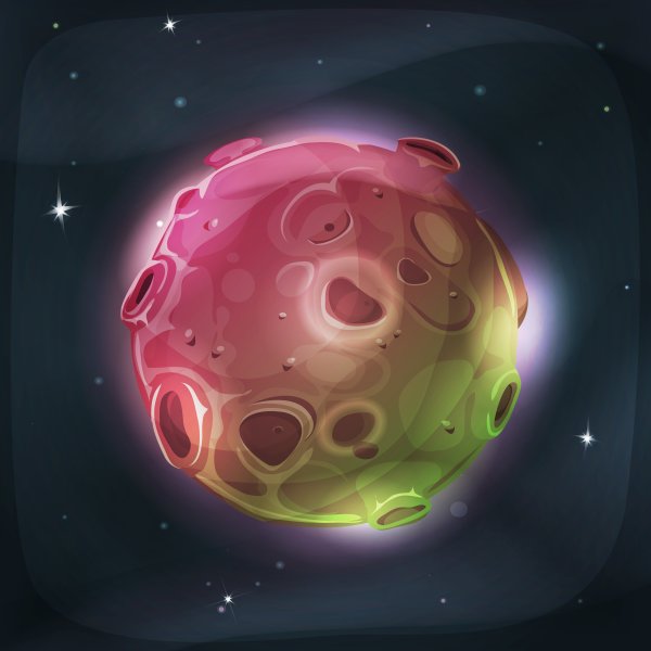 Планета с кратерами иллюстрация