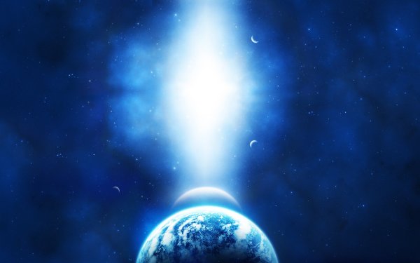 Синяя звезда в космосе
