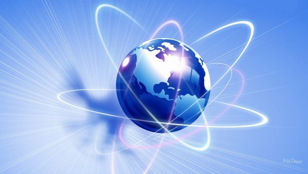 Глобус на голубом фоне