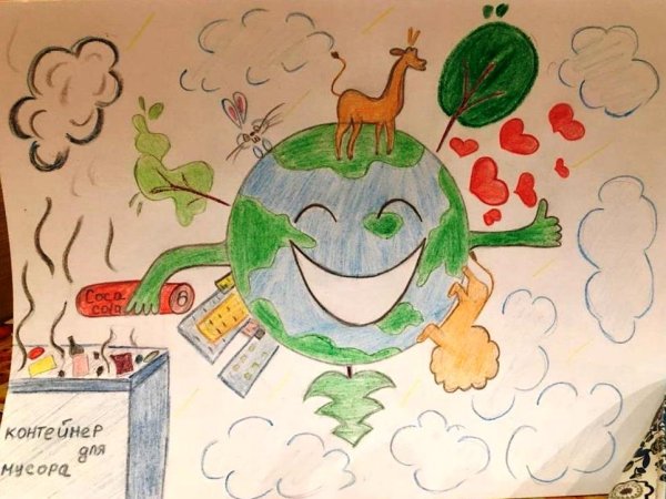 Рисунок на тему чистая Планета