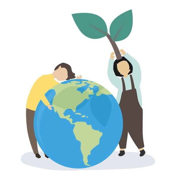 Человек на планете вектор