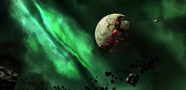 Разрушенная Планета в космосе