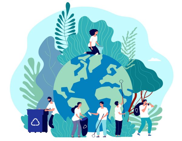 Человек и окружающая среда вектор