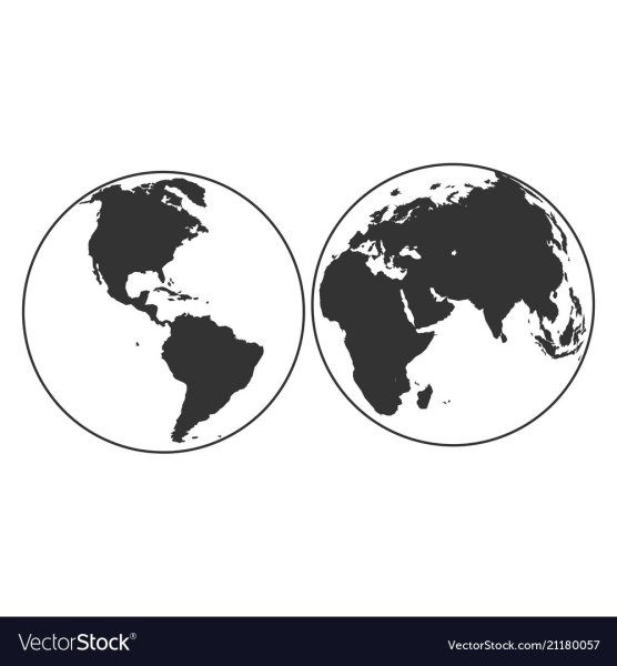 Глобус с силуэтом материка