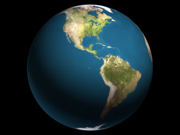 Полушария земли из космоса