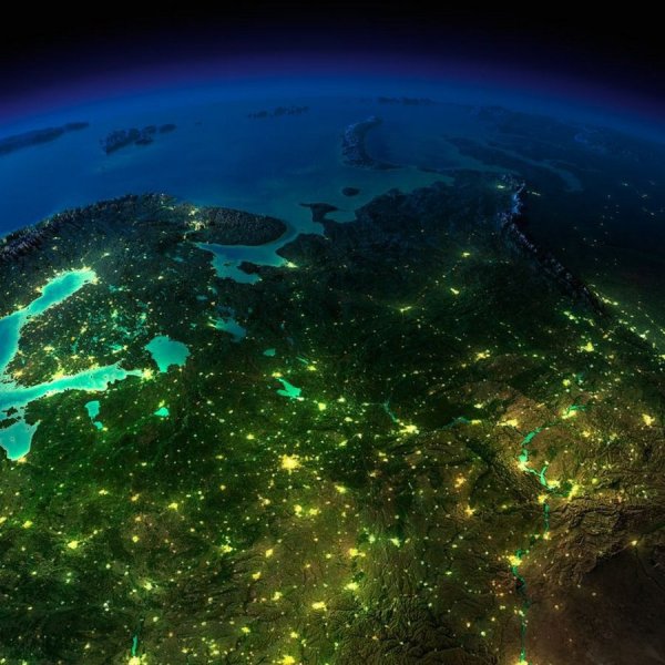 Вид земли из космоса ночью Россия