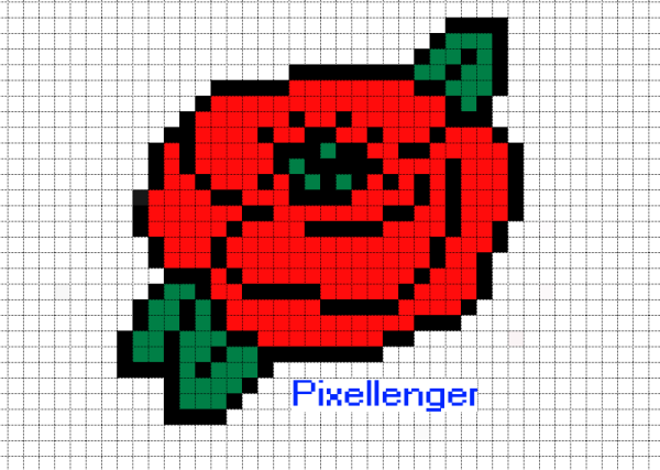 Пиксельное растение по клеточкам